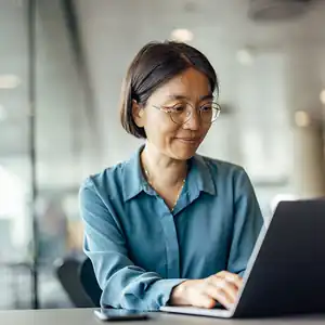 A person is completing their tax return online.